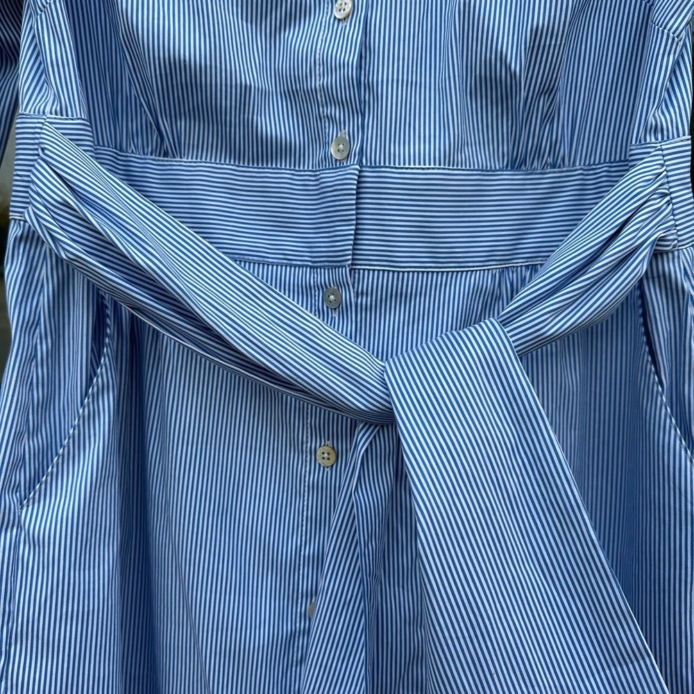 Chico’s Striped Tie Waist Shirt Dress - Picture 7 of 12